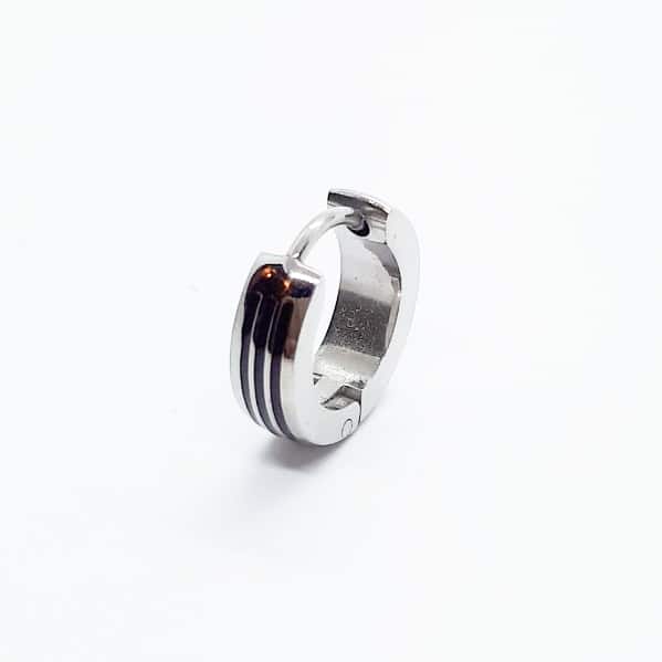 Surgical Steel Striped Hoop Earring ME097