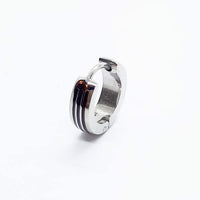 Surgical Steel Striped Hoop Earring ME097