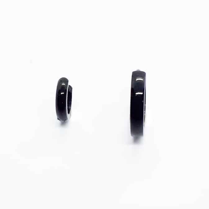 Stainless Steel Huggie Black