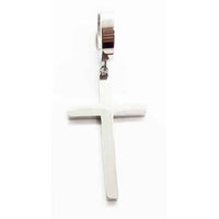 Stainless Steel Cross Drop high polished Earring