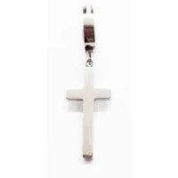 Stainless Steel Cross Drop high polished Earring