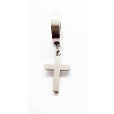 Stainless Steel Cross Drop high polished Earring