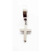 Stainless Steel Cross Drop high polished Earring