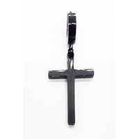 Stainless Steel Cross Drop Earring Black