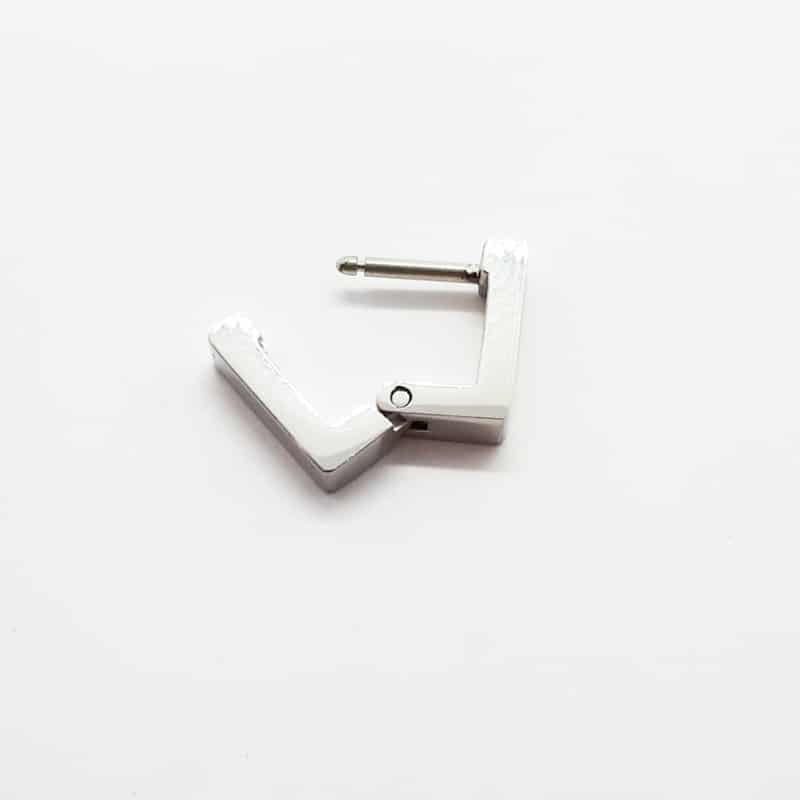 Stainless Steel Square Hinge Style Single Earring