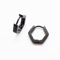 Stainless Steel Hexagon Hinge Style Single Earring