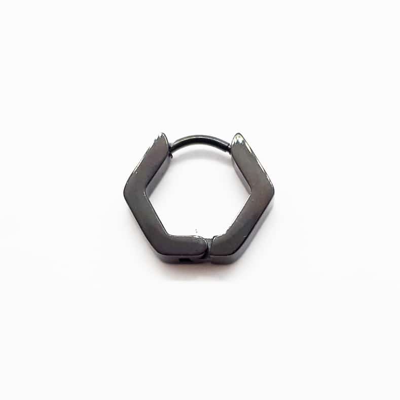 Stainless Steel Hexagon Hinge Style Single Earring
