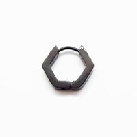 Stainless Steel Hexagon Hinge Style Single Earring
