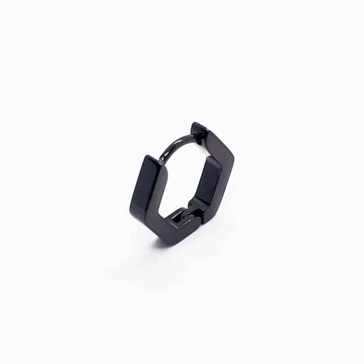 Stainless Steel Hexagon Hinge Style Single Earring