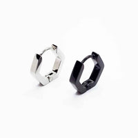 Stainless Steel Hexagon Hinge Style Single Earring