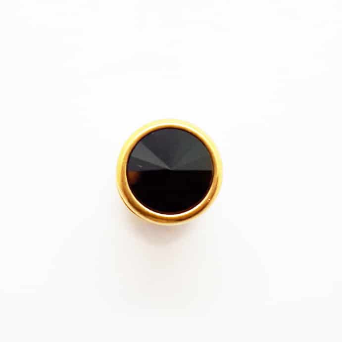 Stainless Steel Black Crystal Single Earring