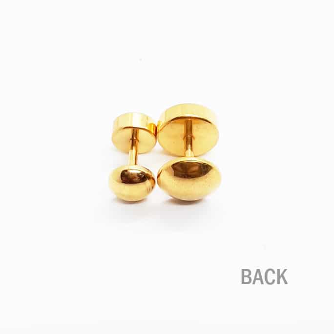 Stainless Steel Crystal Single Earring Yellow Gold