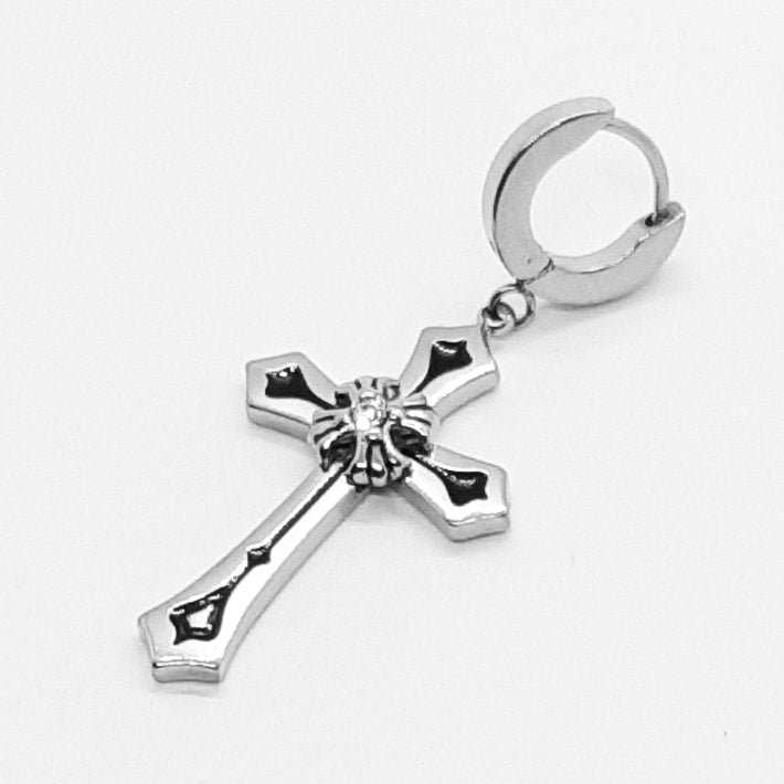 Antique Cross Single Drop Earring 156