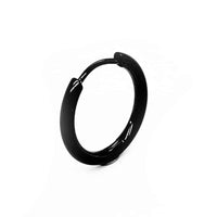 15 mm diameter Stainless Steel Hoop Single Earring Black