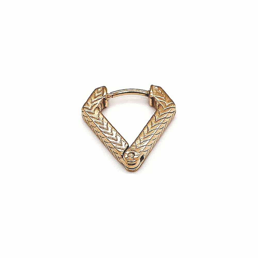 Herringbone Triangle Shaped Hoop Earring
