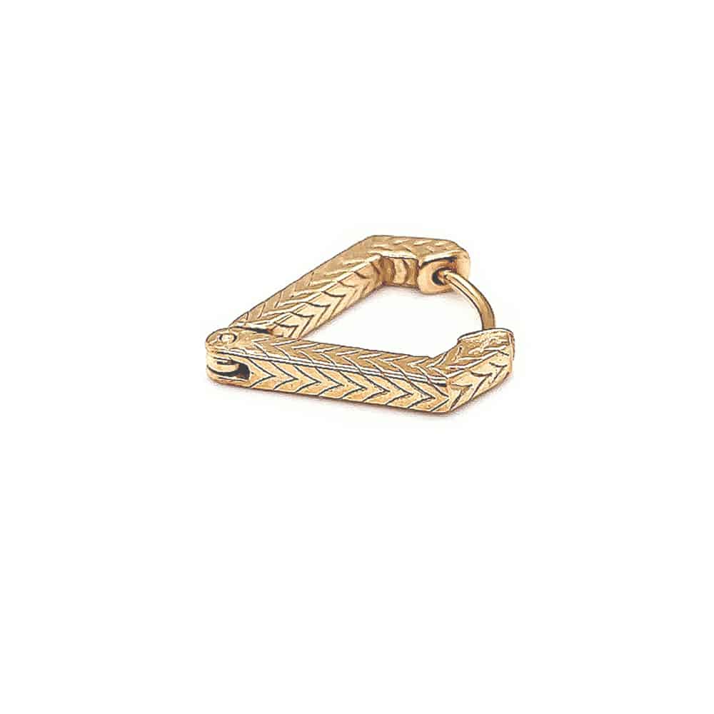 Herringbone Triangle Shaped Hoop Earring