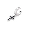 Black Enamel Cross Single Drop Earring