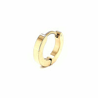 Stainless Steel Single Huggie Earring Yellow Gold