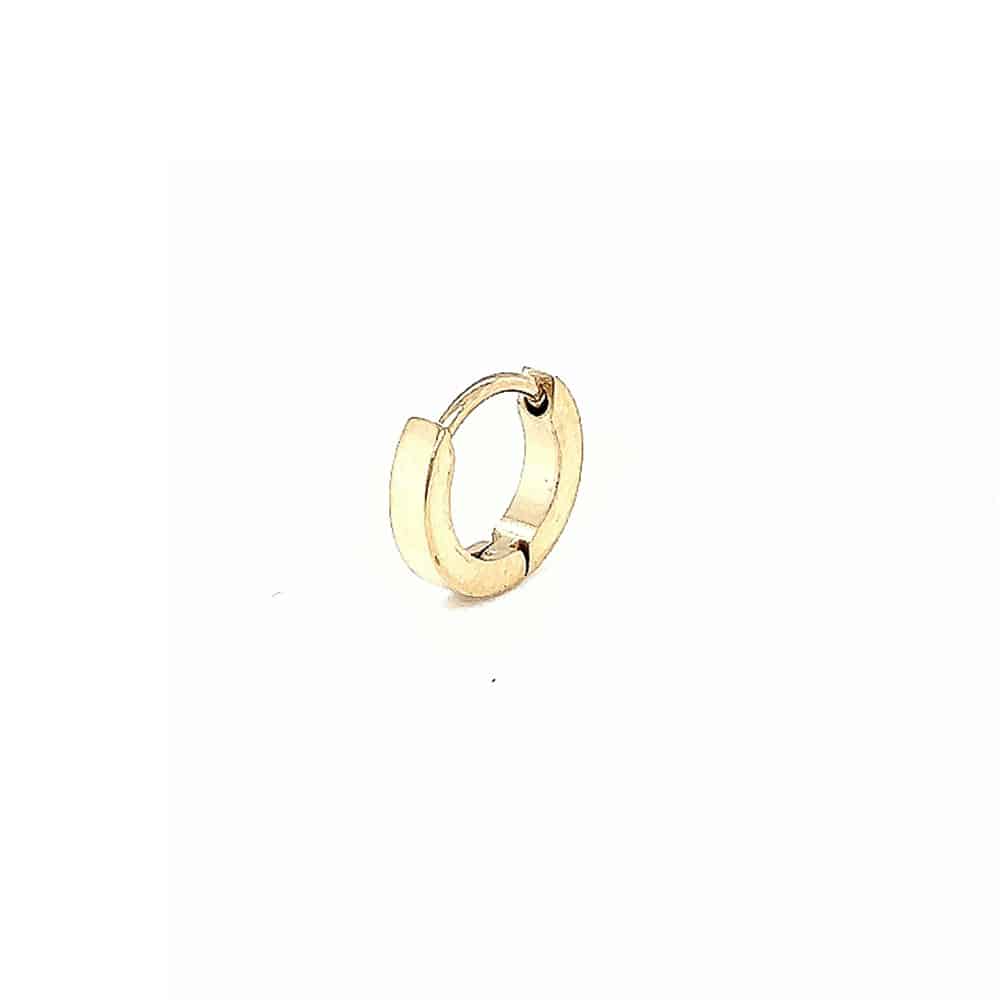 Stainless Steel Single Huggie Earring Yellow Gold