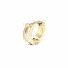 Stainless Steel Hoop Matte and High Polished Earring Yellow Gold