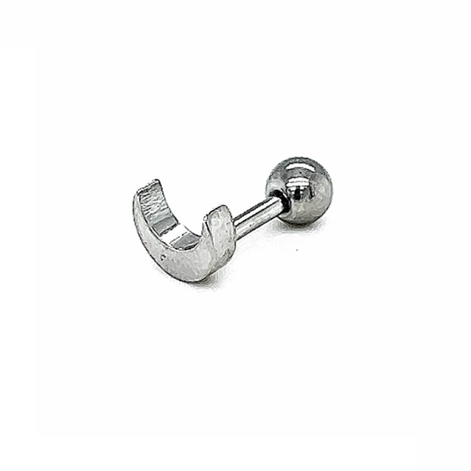 Stainless Steel Crescent Moon Stud Earring