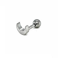 Stainless Steel Crescent Moon Stud Earring