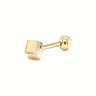 Stainless Steel Cube Stud Earring Yellow Gold