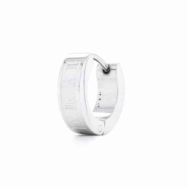 Stainless Steel Roman Numerals Single Earring