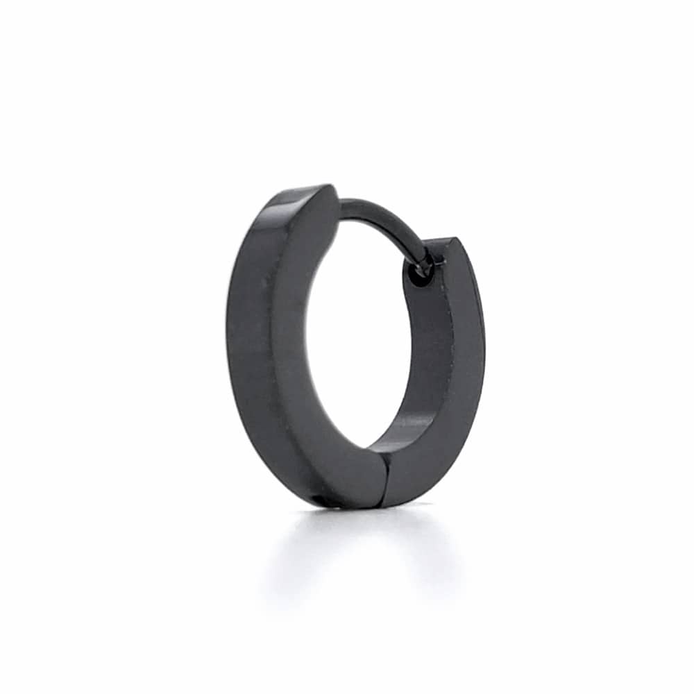 2 mm Black Single Huggie Earring