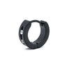 Stainless Steel Matte Black Huggie Hoop with Crystal