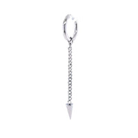 Stainless Steel Chained Spike Hoop Earring