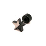 Black and Beige Two Tone Star Stainless Steel Single Earring
