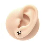 Black and Beige Two Tone Star Stainless Steel Single Earring