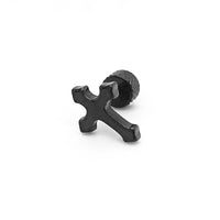 Stainless Steel Black Gothic Cross Screw Earring