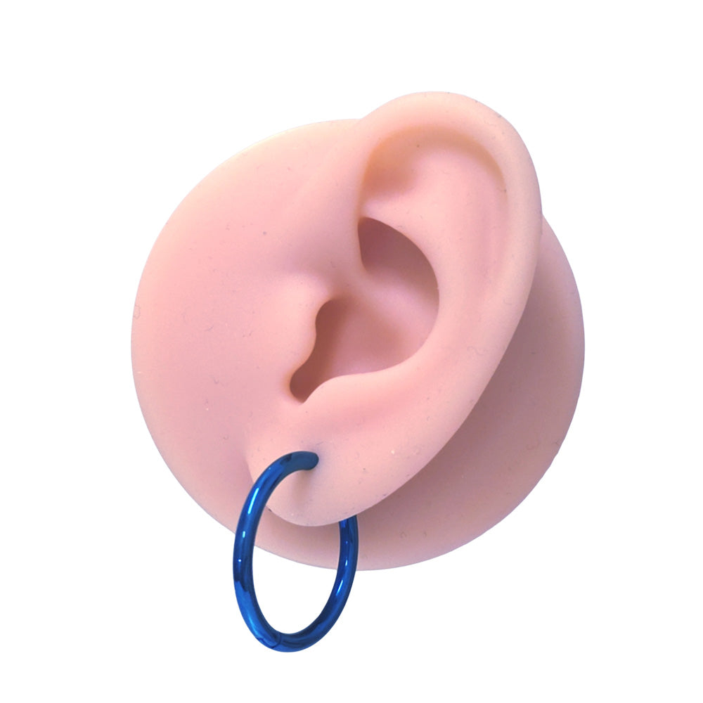 Stainless Steel Blue Hoop Earring