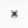Gothic Stainless Steel Single Earring Black Pyramid Cut Crystal