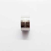 Steel High Polished Wide Cross Huggie Earring