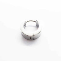 Steel Hugh Polished Wide Cross Huggie Earring