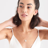 Gold Mother Of Pearl Emblem Necklace
