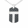 Stainless Steel Carbon Fibre Dog Tag Pendant