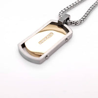 Stainless Steel Two Tone Dog Tag Pendant