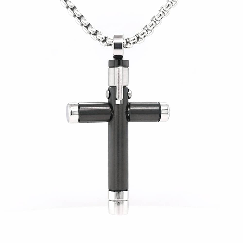 https://ashajewelry.com.au/product/rounded-black-and-stainless-steel-sross-necklace/
