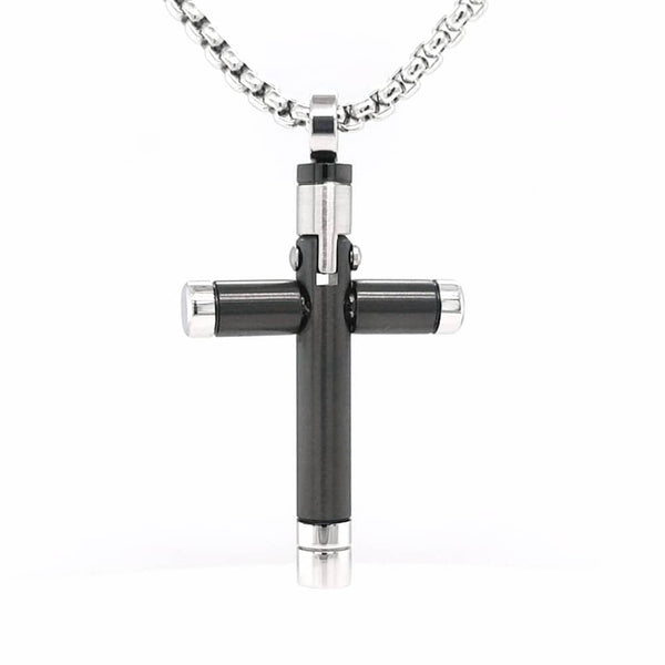 https://ashajewelry.com.au/product/rounded-black-and-stainless-steel-sross-necklace/
