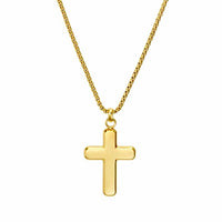 Stainless Steel Yellow Gold Cross Necklace
