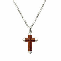 Stainless Steel Wooden Cross Necklace