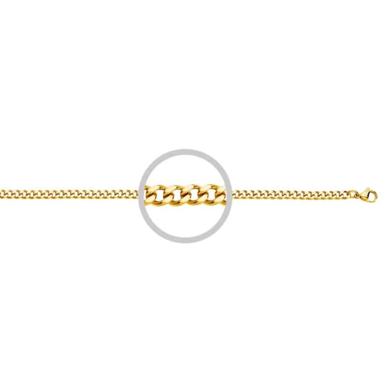 Stainless Steel 4mm Curb Yellow Gold Chain