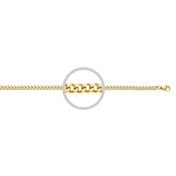 Stainless Steel 4mm Curb Yellow Gold Chain