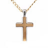 Stainless Steel Silver & Yellow Gold Cross Necklace