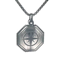 Stainless Steel Compass Rose Necklace