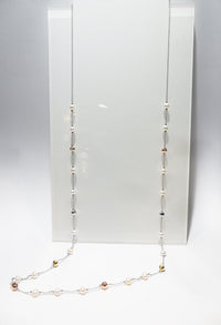 Freshwater Pearl Long Silver Necklace